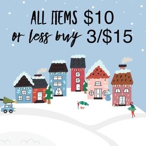 All items $10 or less now buy 3/$15